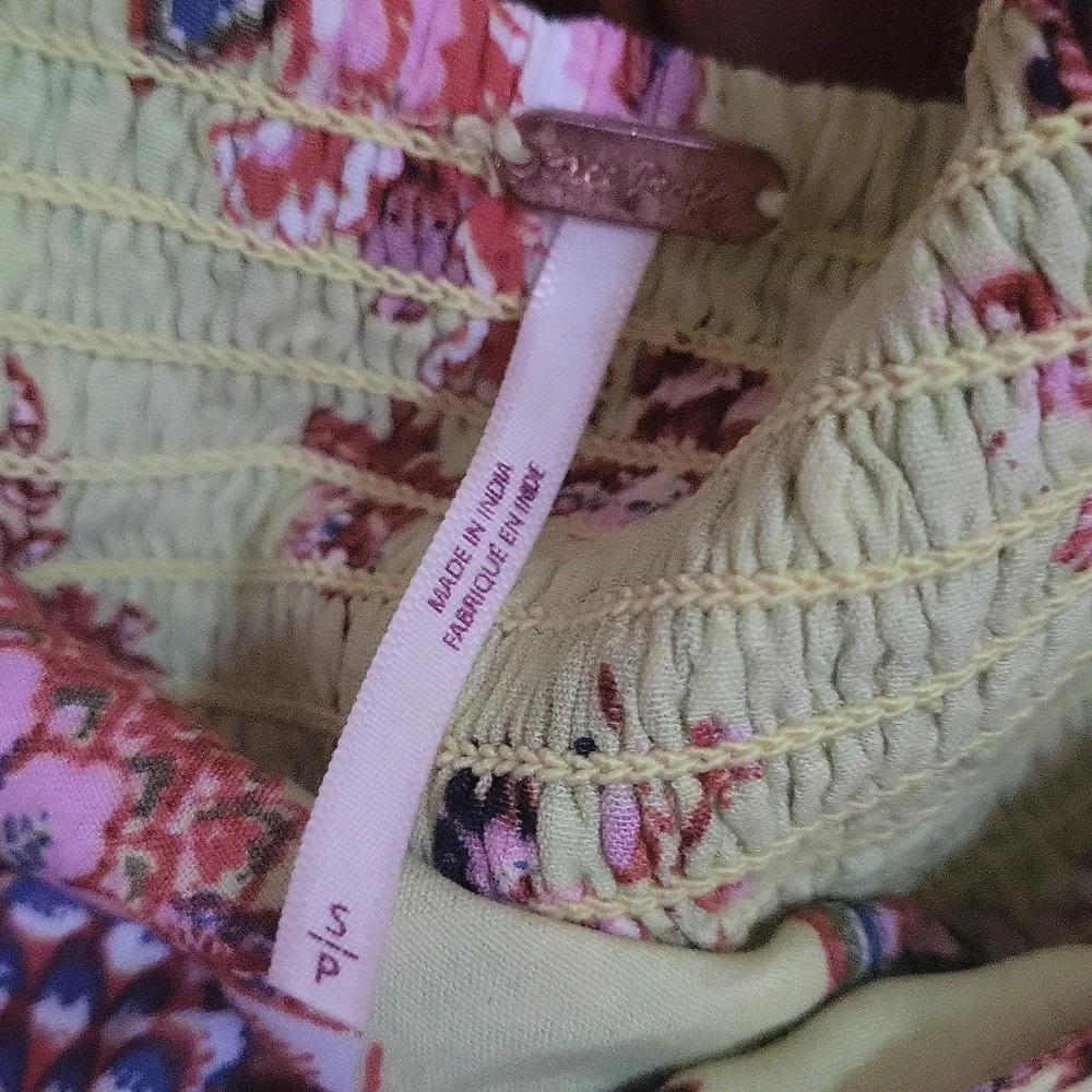 Free People  Bali Citrus Skies wide leg Open Top Jumpsuit